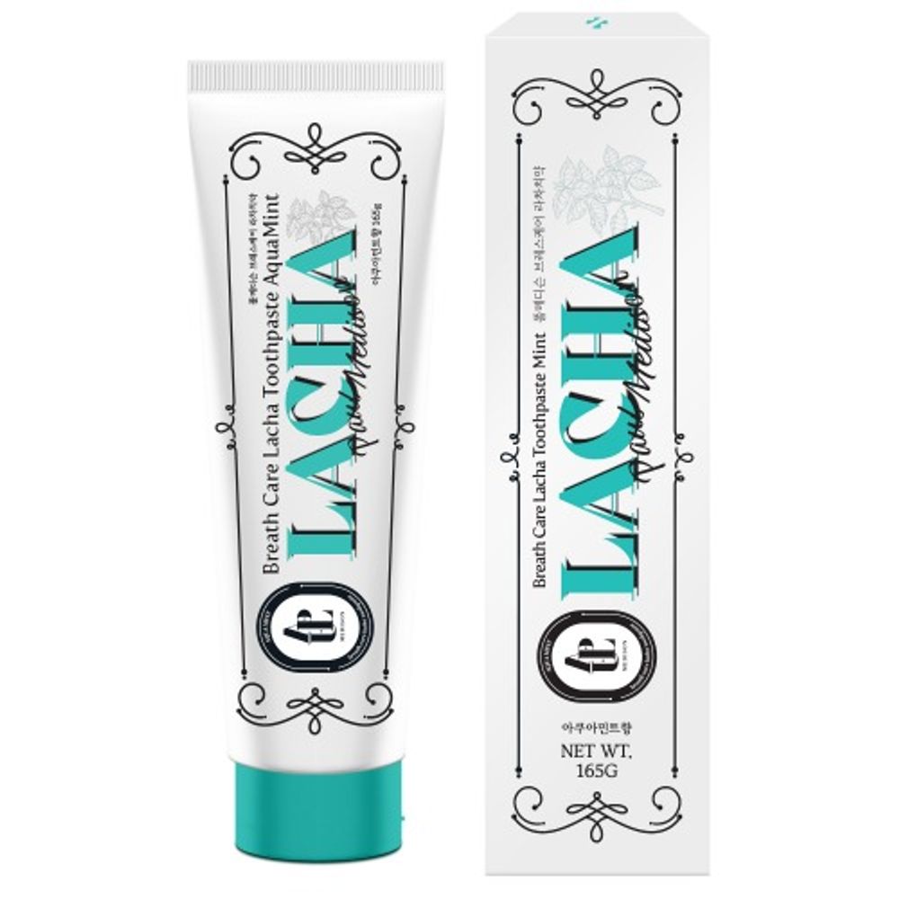 [PAUL MEDISON] Breath Care Lacha Toothpaste Aqua Mint 165g – Natural Ingredients for Gum Health & Fresh Breath - Made in Korea